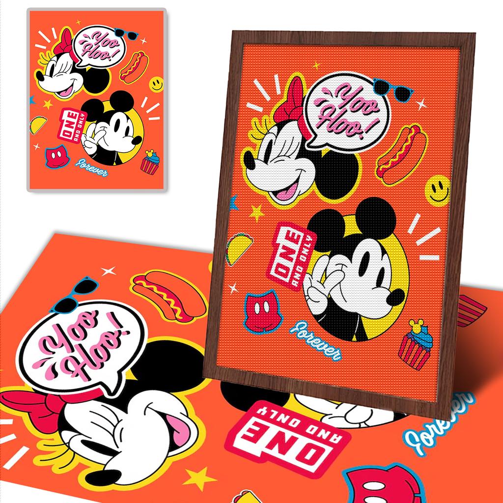 DIY Diamond Painting Minnie Mickey's Headshot Cross Stitch Kit Mosaic Art Diamond Painting Full Circle Diamond Home Decoration