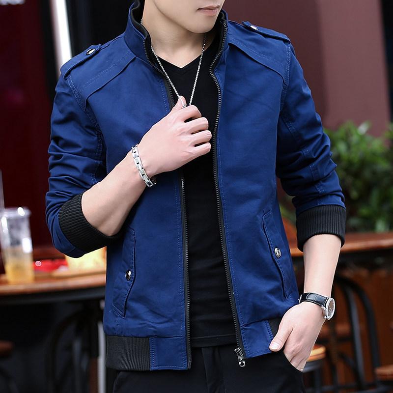 Frühling und Herbst Neue Herren-Jugend-Waschjacke Koreanischer Stil Slim Baumwolle Freizeit-Oberbekleidung
