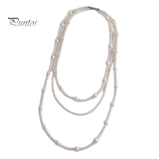 

Ожерелье из искусственного жемчуга во французском стиле, женское длинное белое трехслойное ожерелье из искусственного жемчуга, роскошный свитер, ожерелье, ювелирное изделие, подарок белый