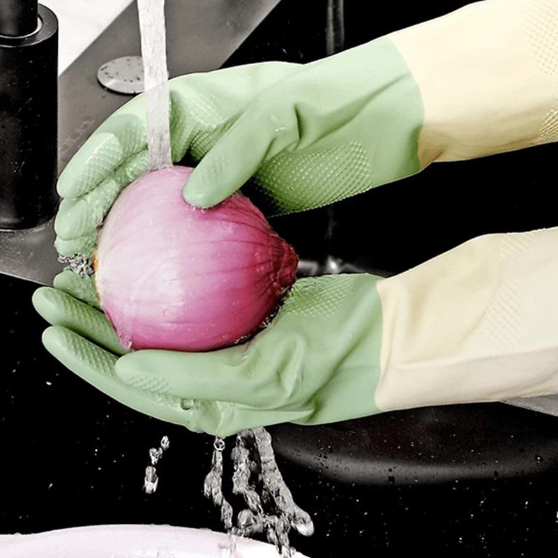 Thickened Kitchen Gloves, Dishwashing Gloves Wear-Resistant, Suitable For Dishwashing, Cleaning And Household Rubber Gloves