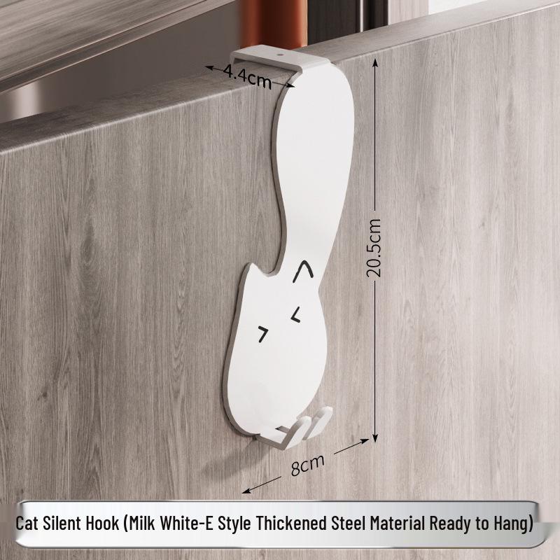 Punch-Free Wall-Mounted Door Hook Rack for Kitchen Cabinets - Organize Clothes, Hats, Keys & More