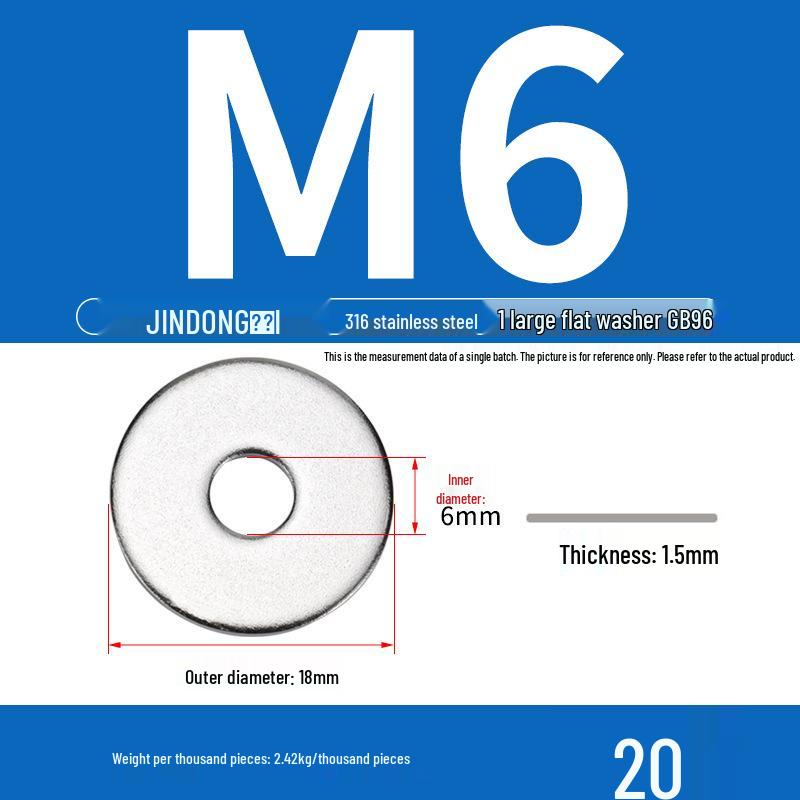 Stainless Steel 304/201/316 Oversized Thick Flat Washer Gasket Screw Washer GB97/GB96