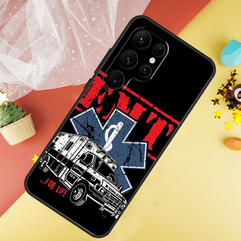 EMT EMS Ambulance Phone Case For Samsung Galaxy S25 Ultra S21 S20 S22 S23 Ultra S9 S10 Plus S24 FE Cover Coque