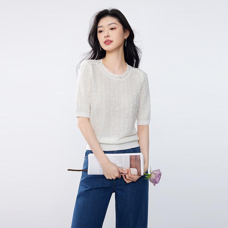 JOY SPEAKER Women's Round Neck Knit T-Shirt