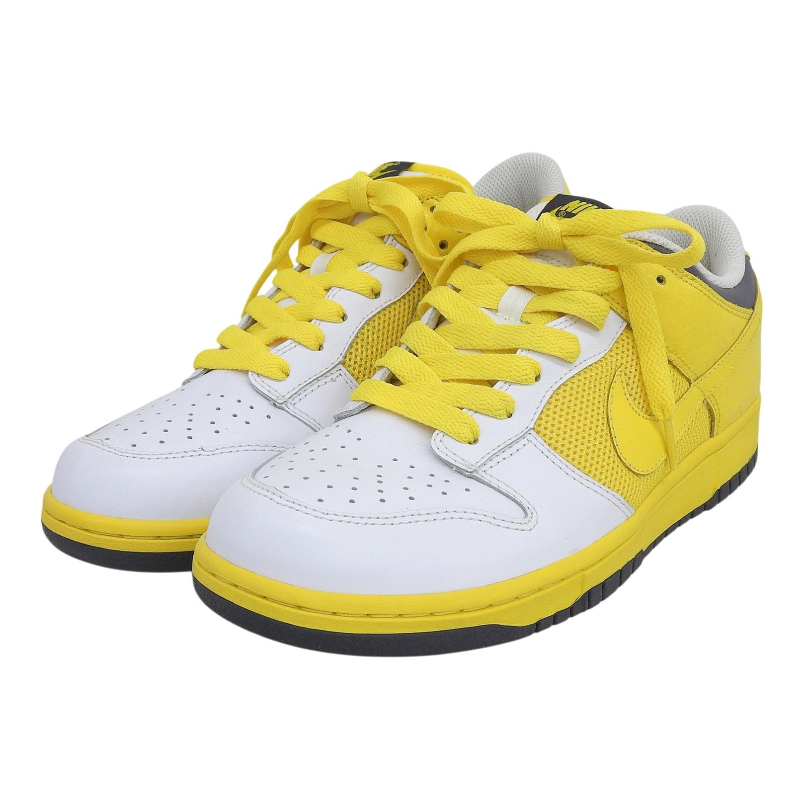 Pristine NIKE sneakers Dunk Low White Trail Yellow white leather 28cm 317813-171 Used