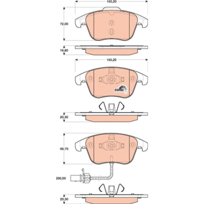 Trw jeu de 4 plaquettes de frein + tu gdb1814