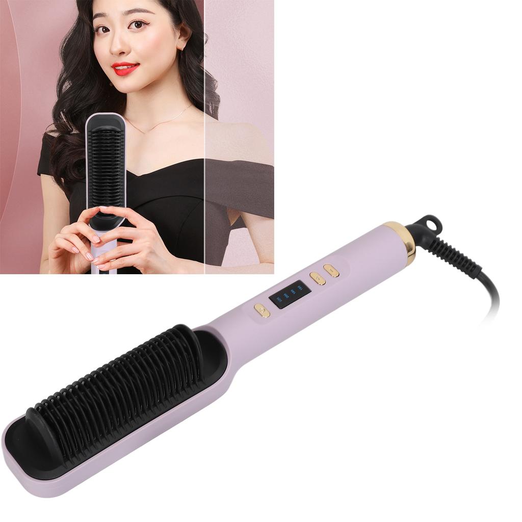 Hair Straightener Brush Fast Heat Less Damage Frizz Temps Women Electric Hot Comb for Home