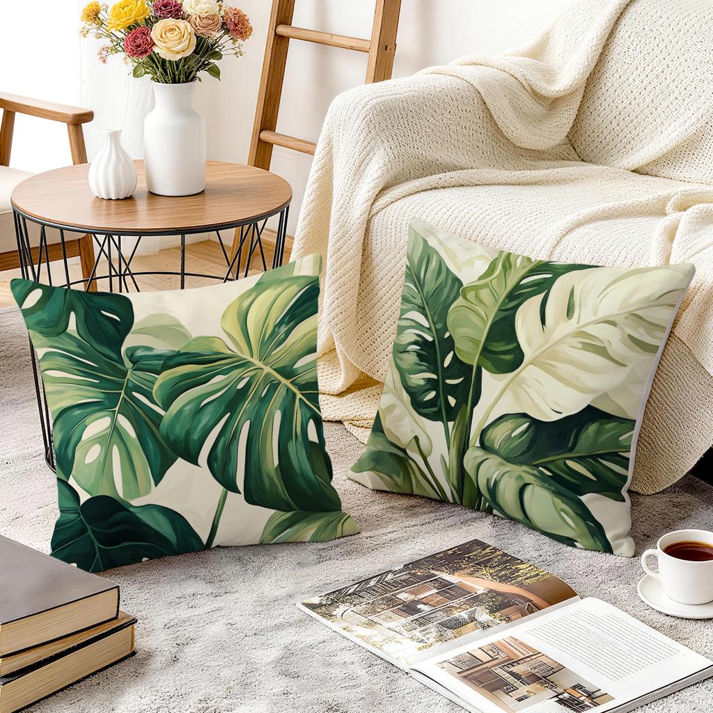 Tropical Leaves In Summer Cushion Covers Pillowcase Fantasy-Inspired Home Decor Sofa Cushion Cover Living Room Bed Car Decor