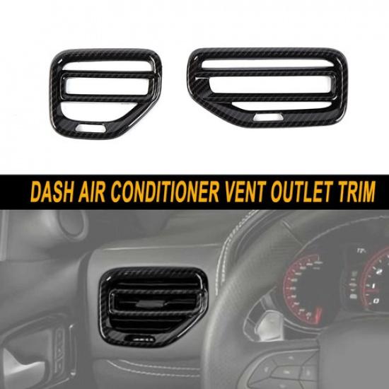 Carbon Fiber Dash Air Conditioner Vent Outlet Cover Trim for Dodge Durango 22+