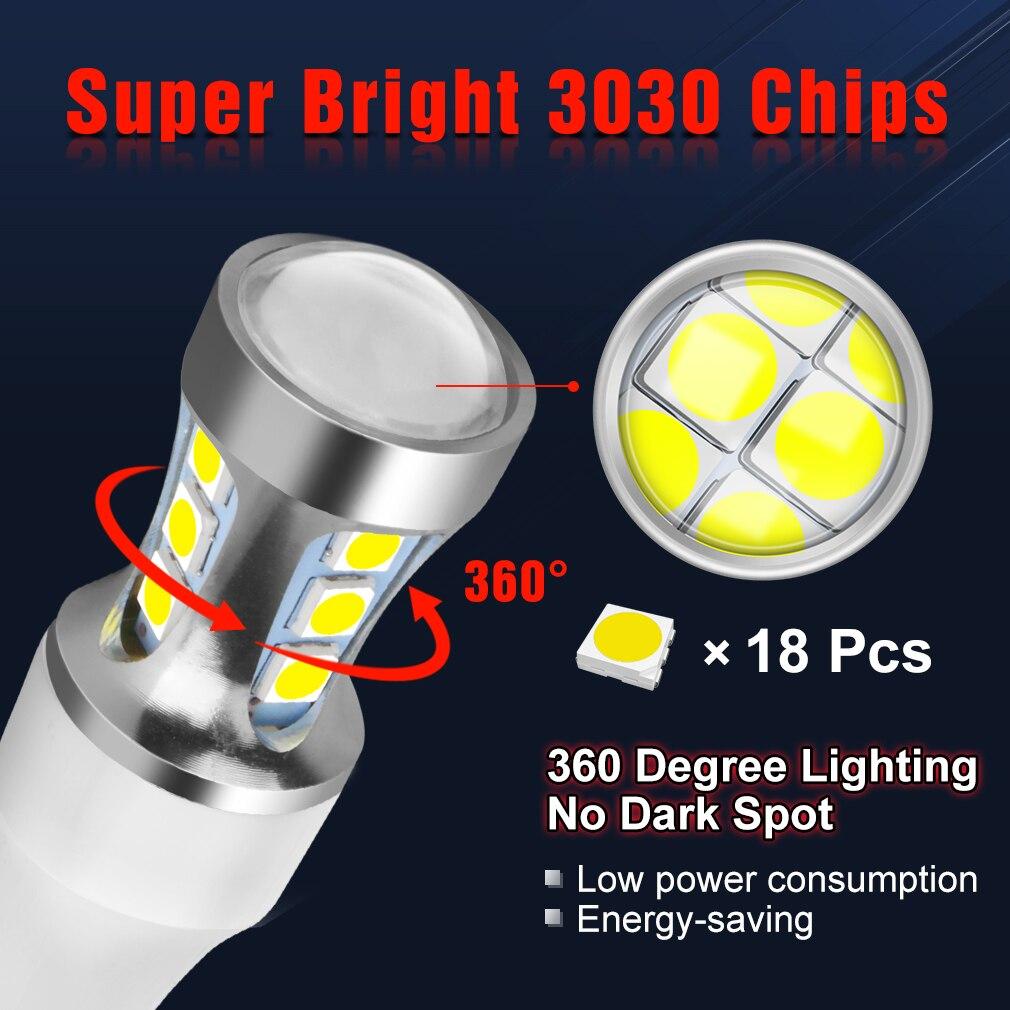 2 Pcs Car LED Bulb Super Bright Reverse Light T15 W16W Canbus 920921912