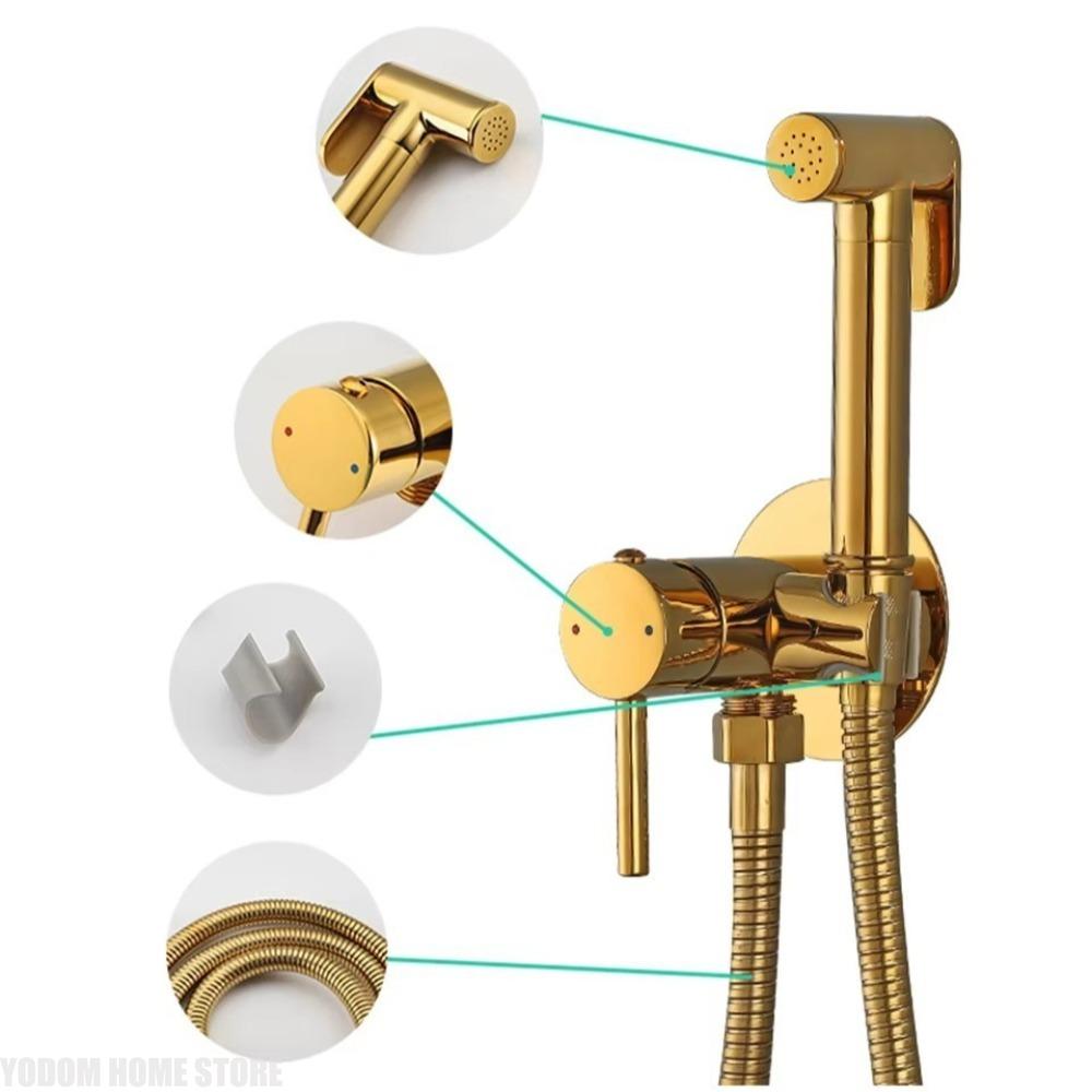 Hot Cold Adjustable Toilet Sprayer Hidden Installation Bidet Portable Washing Tool for Household Bathroom Personal Hygiene Care
