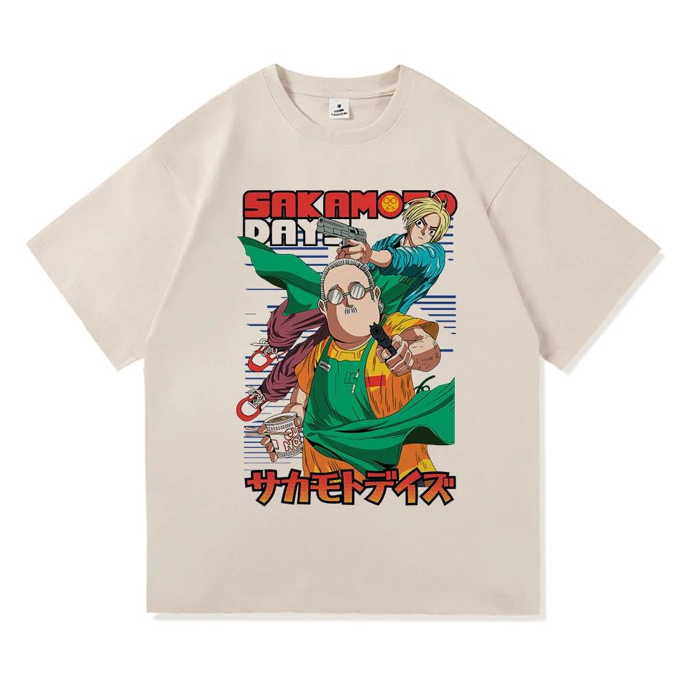 Summer 100% Cotton Comfortable Men's T-shirt Japanese Anime Pattern T-shirt Outdoor Leisure Loose Street T-shirt