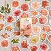 Journamm 44-46pcs Vintage Stickers Cute Flower Sticky DIY Scrapbooking Decor Junk Journal Collage Photo Album Sticker Stationery
