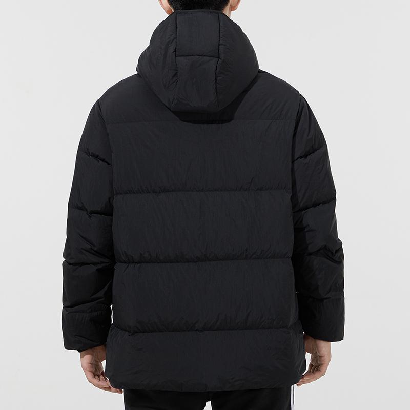 Adidas Originals Solid Color Hooded Down Jacket Winter Men Outerwear Black H13564