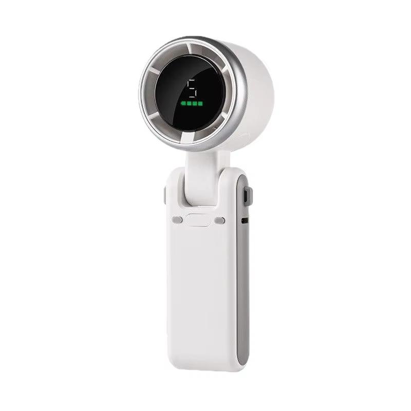 Foldable Handheld USB Charging Electric Travel Cooling Turbo Neck Hanging Fans Mini Wearable Portable Neck Fan Rechargeable USB
