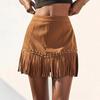 Spring Summer Fashion Tassel Trimmed Short Skirt Rivet Half-length Midi Skirt Comfortable Casual Women's Clothing