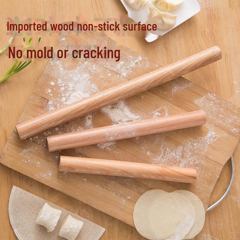 Beech Wood Non-Stick Rolling Pin for Noodles and Dumplings – Available in Various Sizes