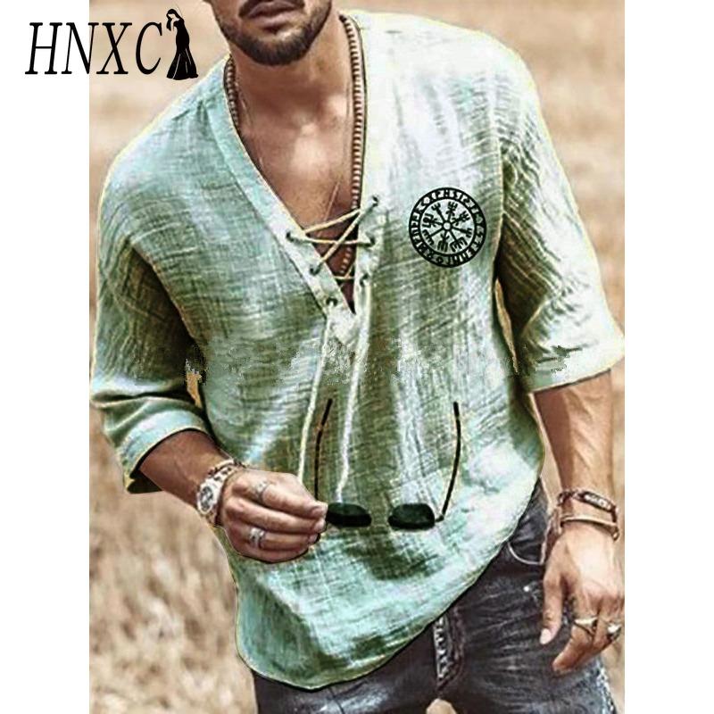 HNXC Cotton Short Sleeve T-shirt Men's Fashion Loose Half Sleeve Shirt Printed Compassionate Shirt