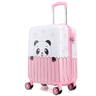 Karikatür Pembe Panda Bavul, Güzel Tavşan Hayvan Haddeleme Bagaj, çocuklar Arabası Bagaj Çantası Tekerlekler Kızlar ile Bavul üzerinde Taşımak