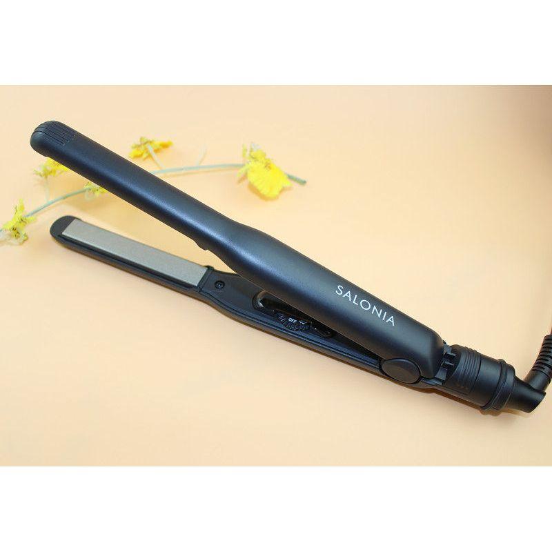 Japan Import Salonia Hair Straightener Hair Curler Tube Dual-Use Handy Gadget Splint Negative Ion Does Not Hurt Hair Hair Straightener 15Mm/Titanium Coated/Black(Japanese Version)