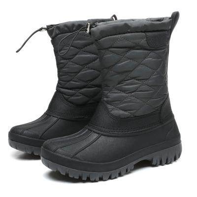 Schnee Winter Kurzboa verstellbar grau CM [JSWEI] Stiefel, Stiefel, leicht, warm, daunengefülltes Material, Kordelzug, wasserdicht, wasserabweisend,