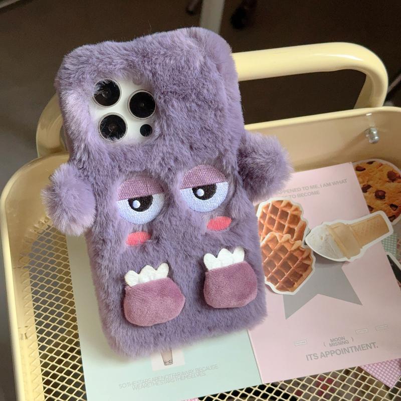3D Cute Cartoon Funny Phone Cases For Goolge Pixel 6 7 8 9 Pro XL &iPhone 17 Air 16 15 14 13 12 Mini Pro Max Fluffy Plush Soft Bumper Protection