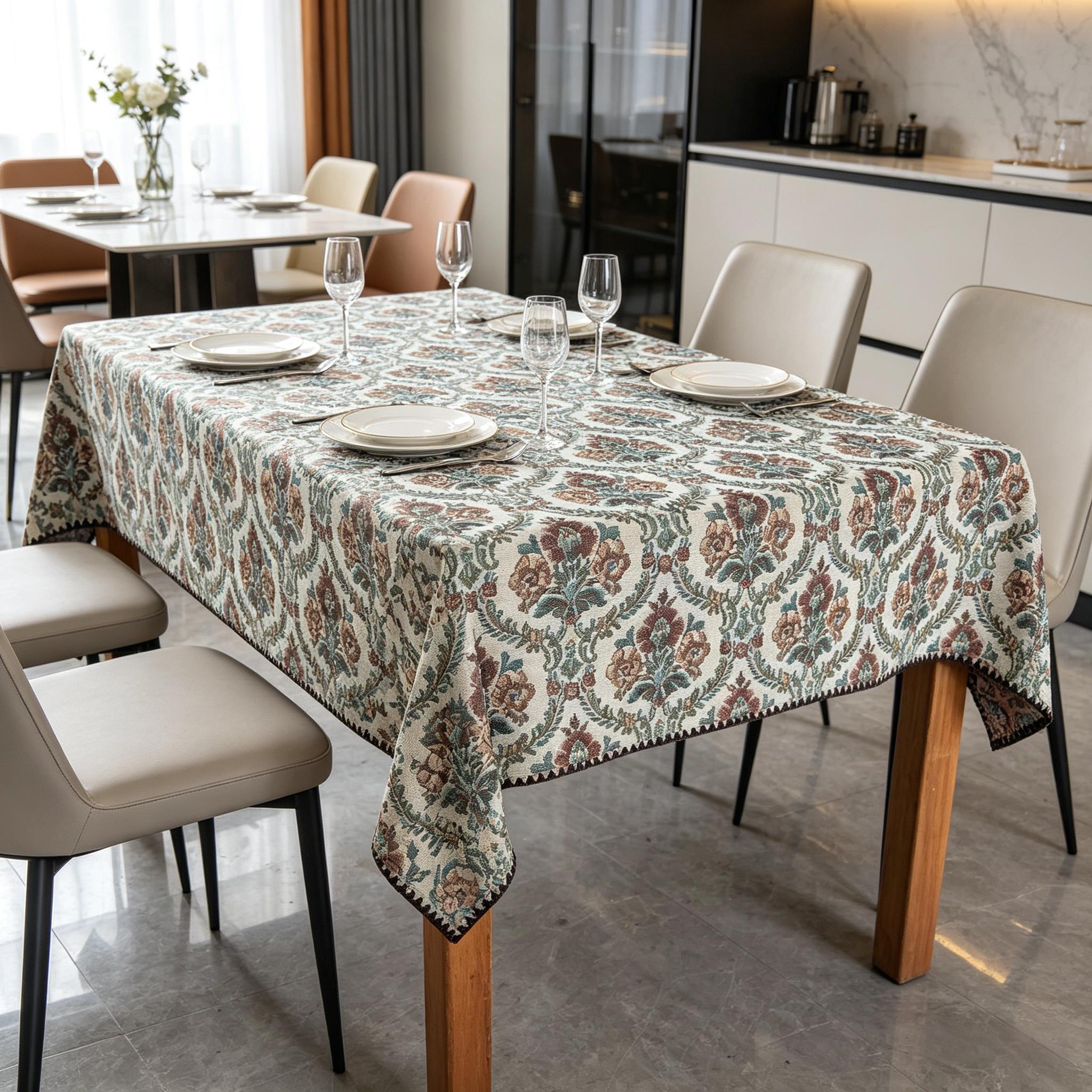 Rectangle Tablecloth Easy Care Washable Tablecloth Cotton Linen Soft Household Fabric Table Cloth for Dining Room Kitchen Party 100x140cm