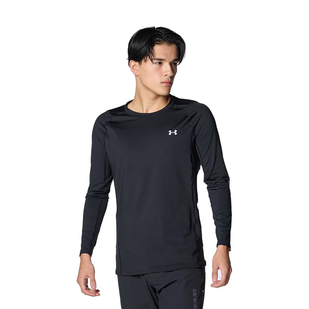 

Under Armour UA HeatGear Fitted Novelty Long Sleeve Crew Neck Shirt Golf Black Mod Gray M Men s
