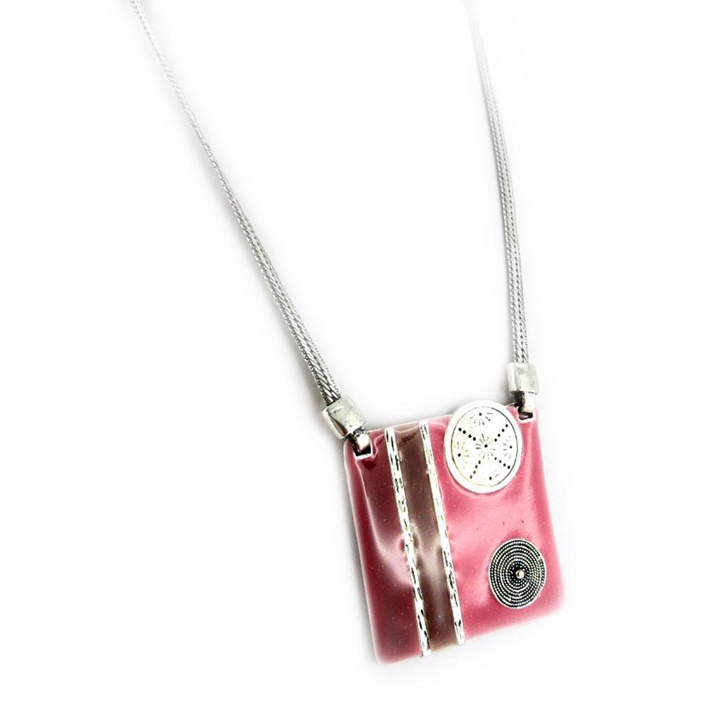 Les Trésors De Lily [D9690] - Designer Necklace 'Anamaya' Pink Purple