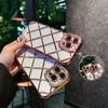 Electroplated Xiaoxiangfeng Three-dimensional Rhombus Rhinestone iPhone16 Flash Diamond Mobile Phone Case for Apple 15/14 Protective Case