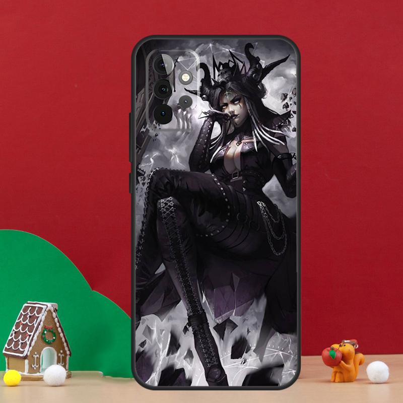 Moon Witch Horror Case For Samsung Galaxy A54 A06 A16 A26 A36 A56 A53 A32 A52 A33 A13 A55 A35 A15 A14 A34 A17