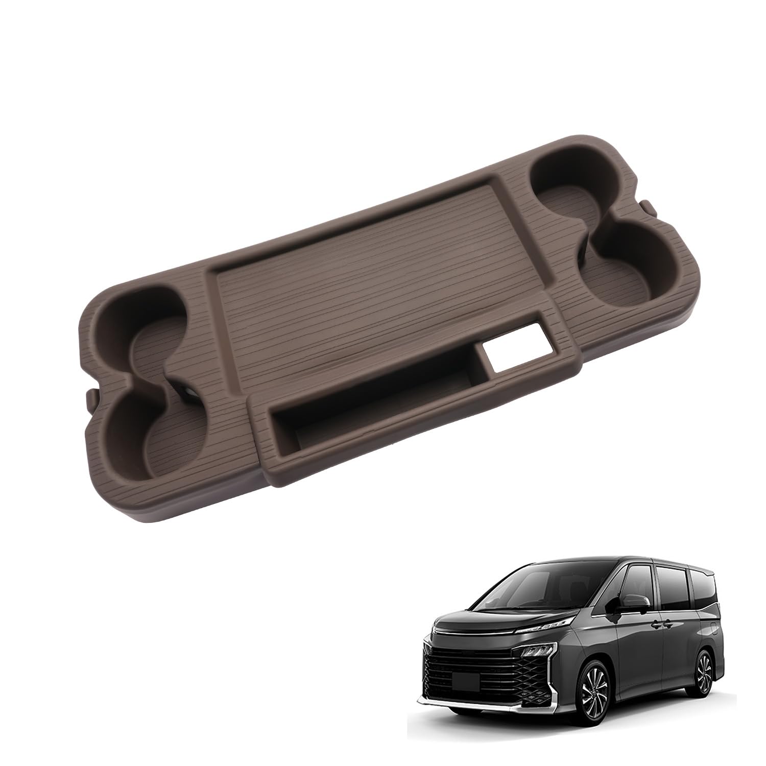 

Coleya Rear Center Table Holder Cover for Toyota 2nd Row Foldable Side Table Panel Drink Holder Easy Interior Brown Cover/Cup Noah/Voxy (90 Series,