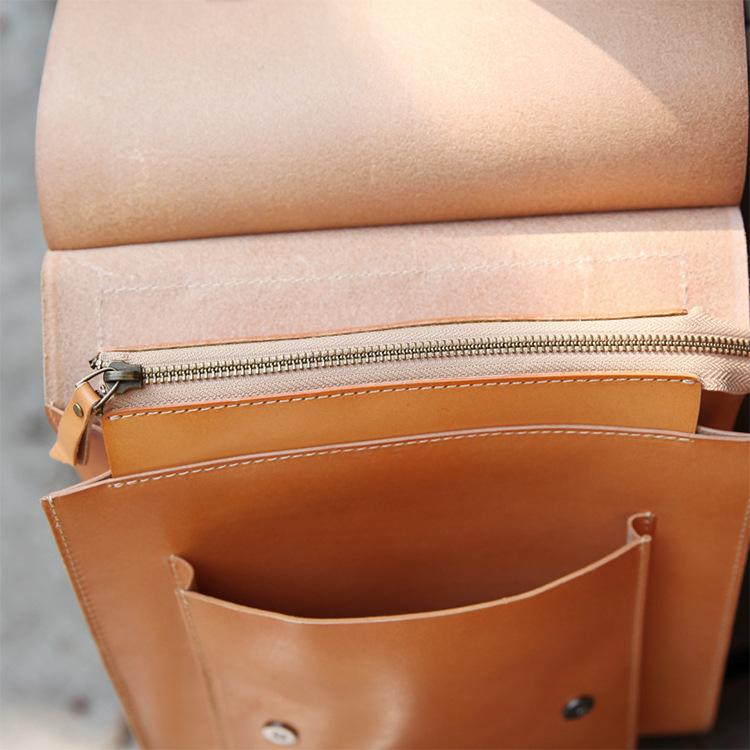 Johnature Vintage Backpack Unisex Handmade High Quality Women Bag Natural Real Cowhide Backpacks Solid Color Schoolbag