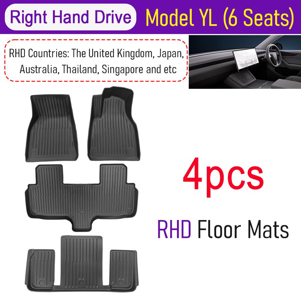 USVOTOV All-Weather Floor Mats Cargo Liner For 2026 Tesla Model YL Y L (6 Seats) Accessories Trunk Mats Back Seat Protector Pads
