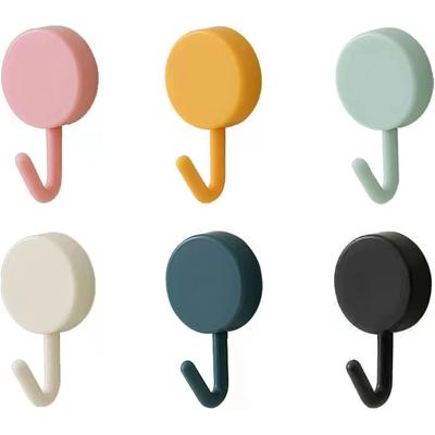10Pcs Plastic Waterproof Bathroom Wall Hook Colorful Self Adhesive Hook Strong Without Drilling Towel Holder Storage Accessories