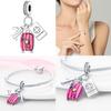 Luggage Airplane Passport Three-Piece Setcopper Charms Fitoriginal Bracelet Jewelry Making For Women Gift