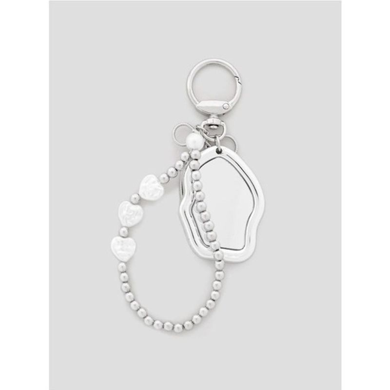 

8SECONDS Ribbon Mirror Keychain Gray (19578ZWY13) Gray (antique silver)