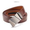 Genuine Leather Men's Automatic Buckle Cowhide Belt Alloy Buckle Business Casual Trousers Belt Middle Aged and Young People's Belt New