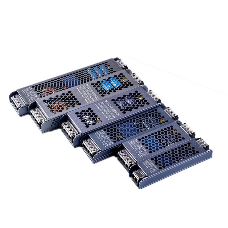 Black King Kong Ultra-Thin LED Power Supply 220V To 12V/24V, 100-400W Transformer Adapter