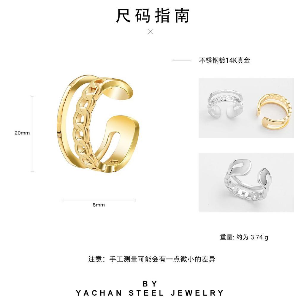 Titanium Steel Ring To Map Proofing Plating Real Gold Does Not Fade High-Grade Stainless Steel Ring