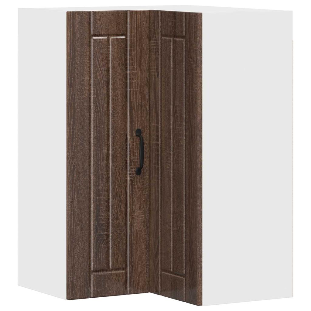 Wall Corner Cabinet LUCCA Brown Oak 57 X 57 X 80 Cm Particleboard