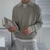 Men's Winter Loose Lapel Polo Sweater Jacket - Trendy Knitted Fashion