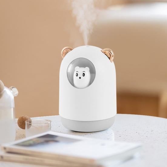 Portable Mini Humidifier 300ML Cartoon USB Cool Mist Humidifier with Colorful Lights Small Personal Desktop Humidifier with Auto Shut-Off