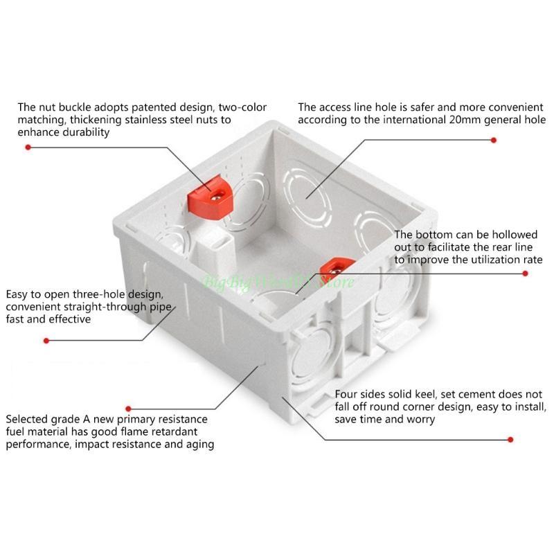 24TE 86-Type PVC Junction Box Wall Mount Cassette For Switch Socket Base