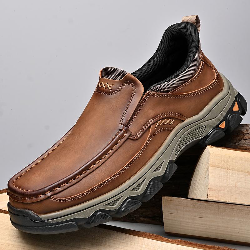Genuine Leather Loafers Classic Soft Mens Casual Shoes Brand Male Slip-on Footwear Leisure Walk Driving Shoes Moccasins