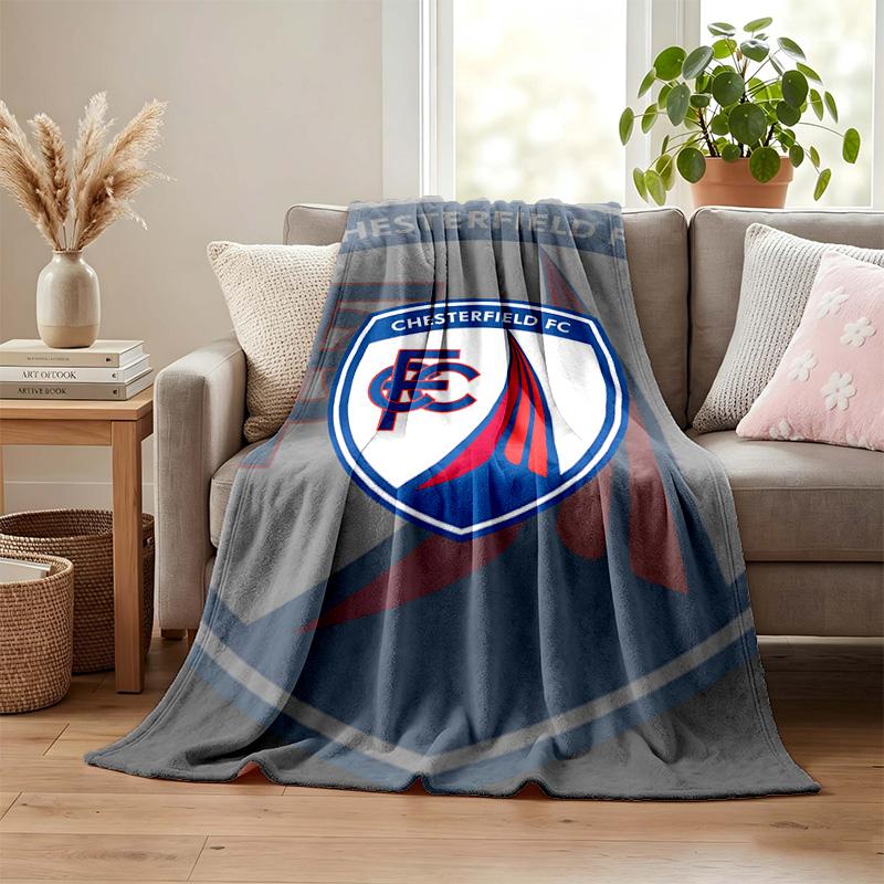 Chesterfield F.C blanket Flannel Blanket Soft Cozy Plush Throw for Sofa Bed Lightweight Home Decoration