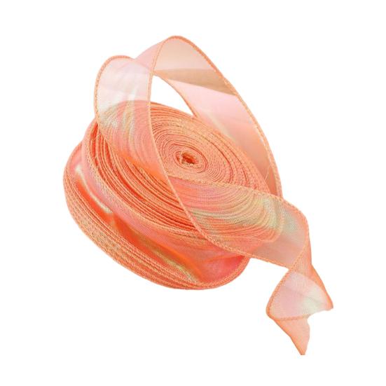 Sheer Tulle Ribbon 3.8 Yards Craft Decorative Ribbon Iridescent Tulle Ribbon Roll for Flowers Wedding Invitations Gift Wrapping