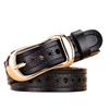 Women'S Leather Hollow Belt, Women'S Cowhide Belt, No Punching Belt, Thin Belt.