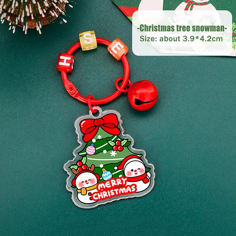 1/6Pcs 2D Christmas Keychain Cute Diy Bag Decoration Accessories High-Value Christmas Tree Keychain Pendant Festival Gift