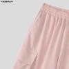 INCERUN Summer Men Elastic Waist Pockets Casual Loose Shorts Pants Capri